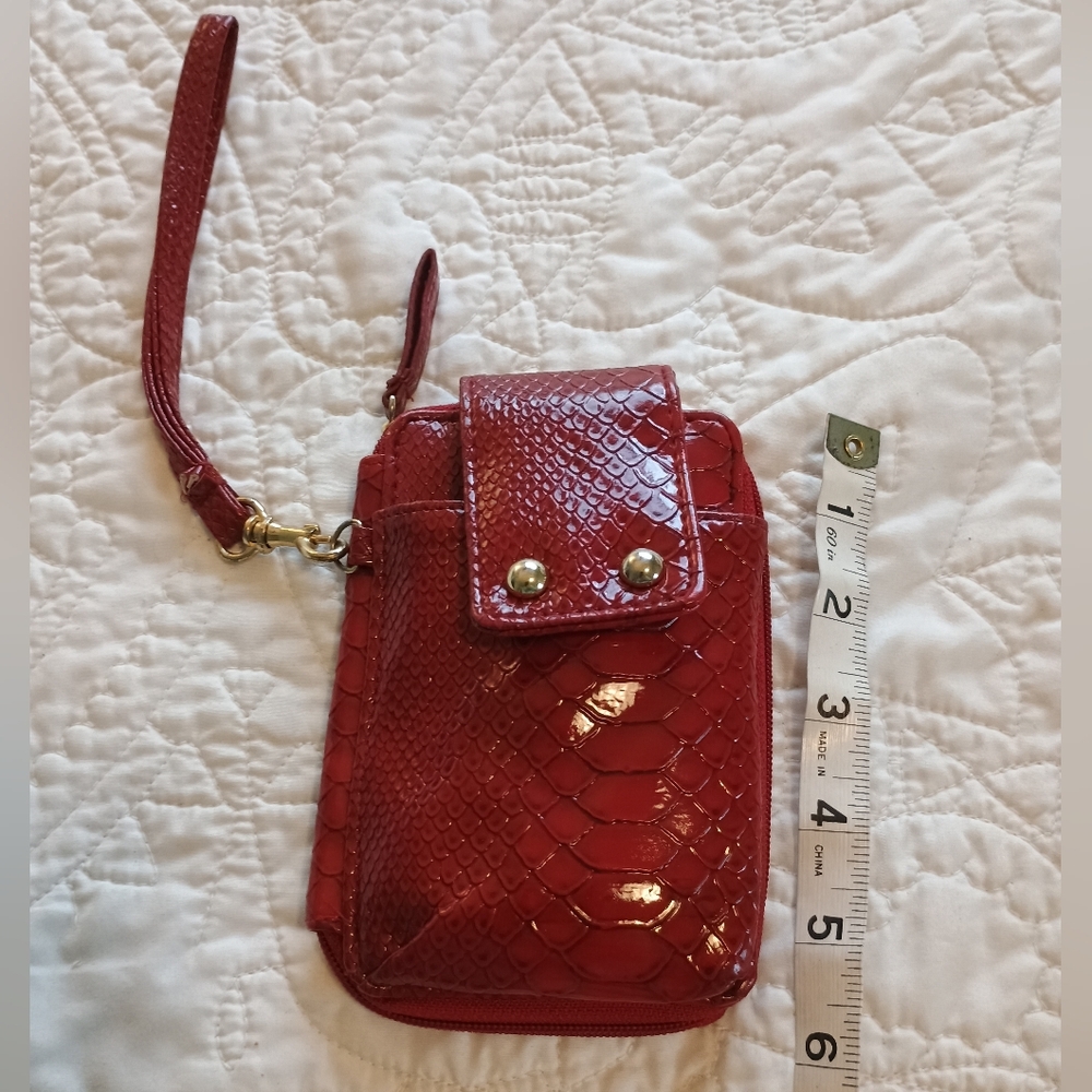 Faux Leather Snake Skin Pattern Wallet Wristlet